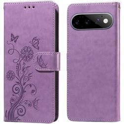 Mobigear Flowers Google Pixel 11 Pro Hülle Klapphülle Geldbörse - Lila