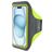 Mobiparts Comfort Fit Handyhalterung Joggen iPhone 15 Sporthülle Neopren Sportarmband - Neon Green