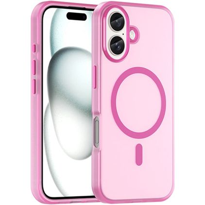 Mobigear Shockproof iPhone 16 Plus MagSafe Hülle Flexibles TPU Backcover - Pink