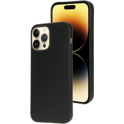 Mobiparts Classic iPhone 14 Pro Max Hülle Flexibles TPU Backcover - Matt Black