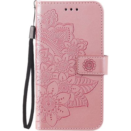 Mobigear Flowers OPPO A54 5G Klapphülle Portemonnaie - Roségold