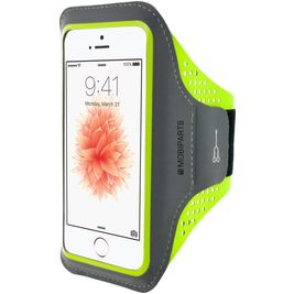 Mobiparts Comfort Fit Handyhalterung Joggen iPhone SE (2016) Sporthülle Neopren Sportarmband - Neon Green