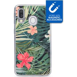 My Style Magneta Samsung Galaxy A40 Hülle Flexibles TPU Backcover - Black Jungle