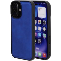 Mobiparts Classic iPhone 16 MagSafe TPU / Kunstleder Backcover - Sapphire Blue