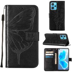 Mobigear Butterfly Realme 9 Pro Plus Klapphülle Portemonnaie - Schwarz