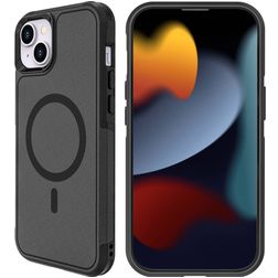 Mobigear Traveller iPhone 15 Plus MagSafe Hülle Hardcase Backcover Stoßfest - Schwarz