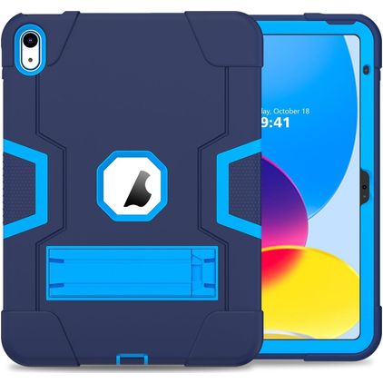 Mobigear ShieldStand iPad 10 (2022) Hülle Kunststoff,Silikon Backcover + Ständer - Blau / Marineblau