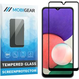 Mobigear Premium Samsung Galaxy A22 5G Panzerglas Gehärtetes Glas Displayschutz - Hüllenfreundlich - Schwarz