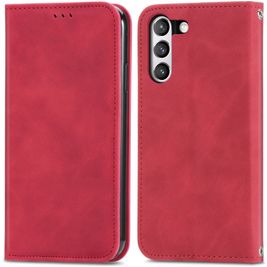Mobigear Retro Slim Samsung Galaxy S21 FE Hülle Klapphülle Geldbörse - Rot