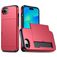 Mobigear Card iPhone 16e Hülle Hardcase Backcover Stoßfest mit Kartenhalter - Rot