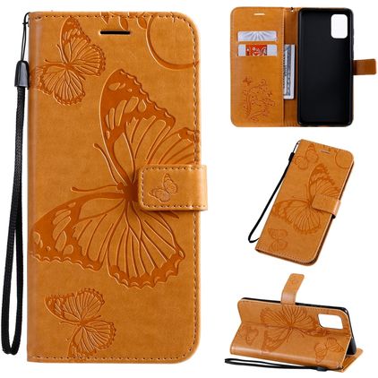 Mobigear Butterfly Samsung Galaxy A71 Hülle Klapphülle Geldbörse - Cognac