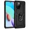 Mobigear Armor Ring Xiaomi Redmi 10 4G Hülle Hardcase Backcover Stoßfest mit Ringhalter - Schwarz