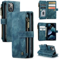Caseme C30 iPhone 13 Mini Hülle Klapphülle Geldbörse - Blau