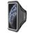 Mobiparts Comfort Fit Handyhalterung Joggen iPhone 11 Pro Sporthülle Neopren Sportarmband - Schwarz