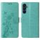 Mobigear Flowers Samsung Galaxy A17 Hülle Klapphülle Geldbörse - Grün