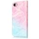 Mobigear Marble iPhone SE (2020) Hülle Klapphülle Geldbörse - Blau / Pink