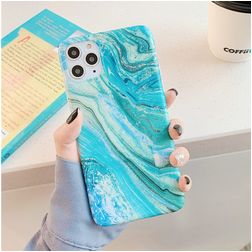 Mobigear Marble iPhone 12 Pro Max Hülle Flexibles TPU Backcover - Grün