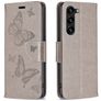 Mobigear Butterfly Samsung Galaxy S24 Plus Hülle Klapphülle Geldbörse - Grau