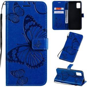 Mobigear Butterfly Samsung Galaxy A51 Hülle Klapphülle Geldbörse - Blau