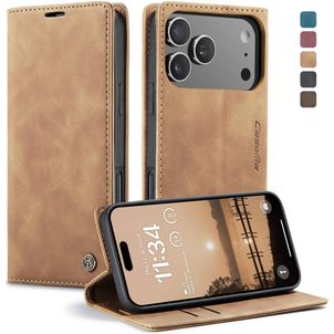 CaseMe 013 iPhone 17 Pro Max Klapphülle Portemonnaie - Braun