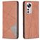 Mobigear Rhombus slim Xiaomi 12 Lite Hülle Klapphülle - Braun