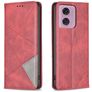 Mobigear Rhombus Slim Motorola Moto G24 Hülle Klapphülle - Rot