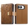 Mobigear Flowers iPhone Duo Hülle Klapphülle Geldbörse - Braun