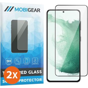 Mobigear Premium Samsung Galaxy S22 Panzerglas Gehärtetes Glas Displayschutz - Hüllenfreundlich - Schwarz (2er Pack)