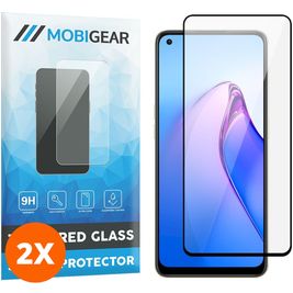 Mobigear Premium OPPO Reno 8 Panzerglas Gehärtetes Glas Displayschutz - Hüllenfreundlich - Schwarz (2er Pack)