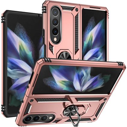 Mobigear Armor Ring Samsung Galaxy Z Fold 4 Hardcase Backcover Shockproof mit Ringhalter - Roségold