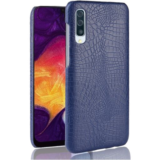 Mobigear Croco Samsung Galaxy A50 Hülle Hardcase Backcover - Blau