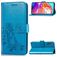 Mobigear Clover Samsung Galaxy A70 Hülle Klapphülle Geldbörse - Blau