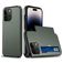 Mobigear Card iPhone 15 Pro Max Hülle Hardcase Backcover Stoßfest mit Kartenhalter - Armeegrün