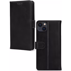 Mobilize Wallet iPhone 13 Mini Hülle Echtes Leder Klapphülle Geldbörse - Schwarz