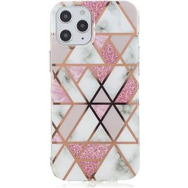 Mobigear Marble iPhone 12 Pro Max Hülle Flexibles TPU Backcover - Pink