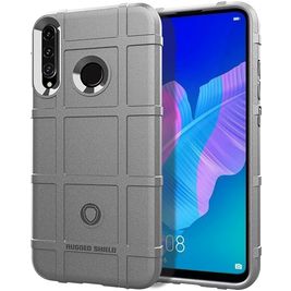 Mobigear Rugged Shield Huawei P40 Lite E Hülle Flexibles TPU Backcover Stoßfest - Grau