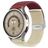 Mobigear Braided Dual Nylon Smartwatch Armband Klappschließe - 22 mm - Rot / Polarstern