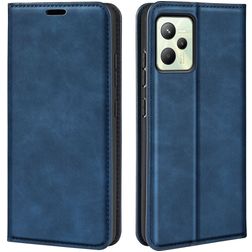 Mobigear Retro Slim Realme C35 Hülle Klapphülle Geldbörse - Blau