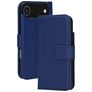Mobiparts Wallet iPhone Air MagSafe Hülle Echtes Leder Klapphülle Geldbörse - Blau