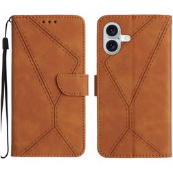 Mobigear Stitch iPhone 17 Hülle Klapphülle Geldbörse - Braun