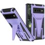 Mobigear Armor Stand Google Pixel 6 Pro Hülle Hardcase Backcover Stoßfest mit Ständer - Lila