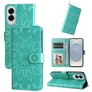 Mobigear Sunflower Samsung Galaxy S25 Edge Hülle Klapphülle Geldbörse - Grün