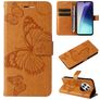 Mobigear Butterfly Xiaomi Redmi 14C Klapphülle Portemonnaie - Cognac