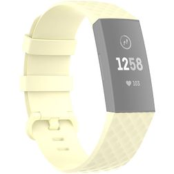 Mobigear Cross Silikon Fitbit Charge 4 Armband Dornschließe - Gelb