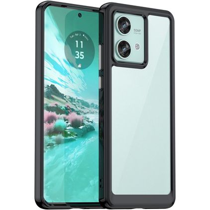 Mobigear Crystal Motorola Edge 40 Neo Hülle Hardcase Backcover - Schwarz