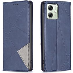 Mobigear Rhombus Slim Motorola Moto G54 Hülle Klapphülle - Blau