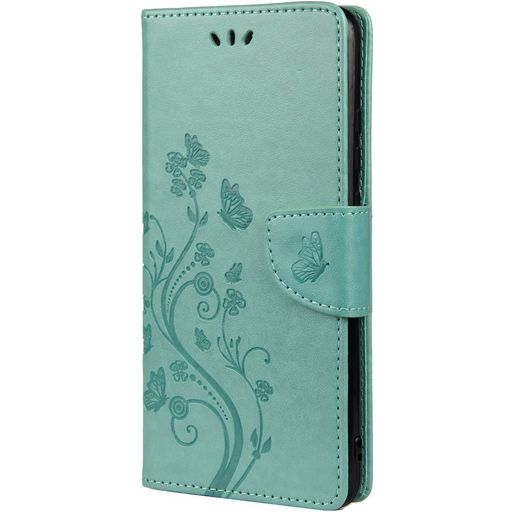 Mobigear Flowers Samsung Galaxy A53 Hülle Klapphülle Geldbörse - Türkis