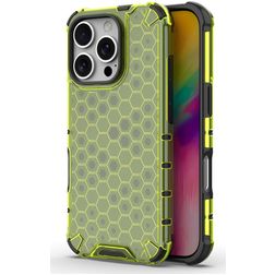 Mobigear Honeycomb iPhone 16 Pro Hülle Hardcase Backcover Stoßfest - Grün