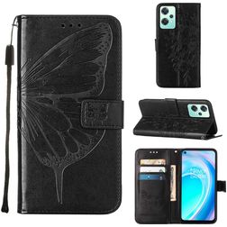 Mobigear Butterfly Realme 9 Pro Hülle Klapphülle Geldbörse - Schwarz
