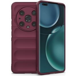 Mobigear Bumpy HONOR Magic 4 Pro Hülle Flexibles TPU Backcover - Weinrot